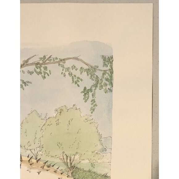 11.5"x14" Hand Colored Pencil Sketch PRINT TCU Horned Frog by CHARLES OVERLY EUC - Picture 5 of 8